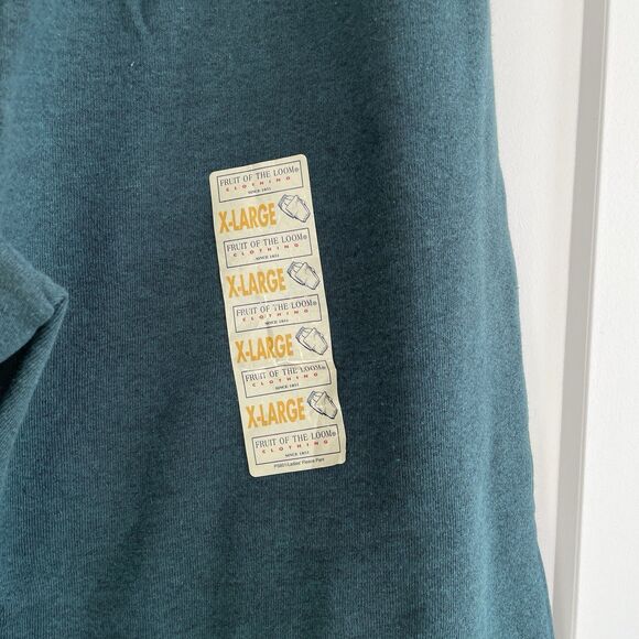 90s Vintage Fruit of the Loom Sweatpants Green Fleece Joggers Deadstock NWT XL - Picture 4 of 14